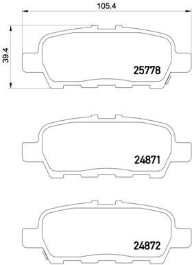 Комплект тормозных колодок, дисковый тормоз BREMBO P56087