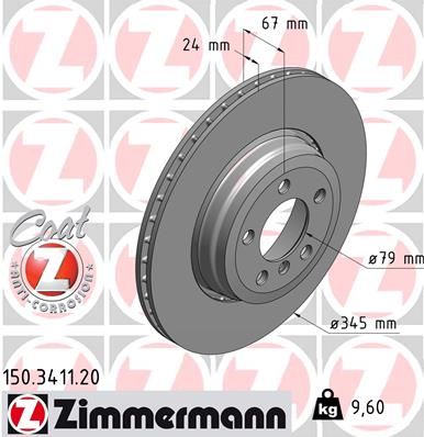 Тормозной диск ZIMMERMANN 150341120