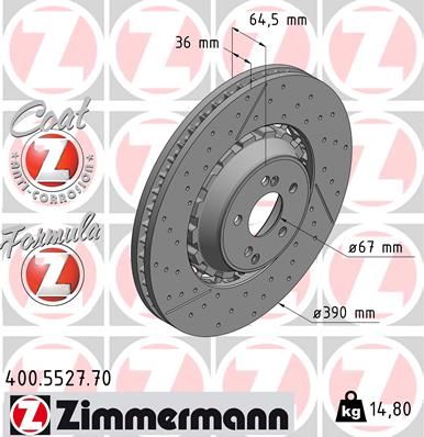 Тормозной диск ZIMMERMANN 400552770