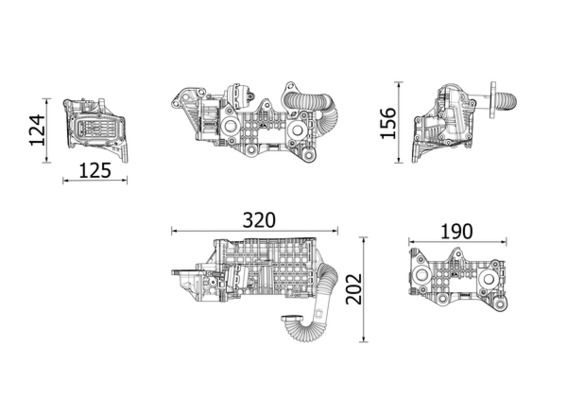 Радиатор, рециркуляция ОГ MAHLE CE43000P