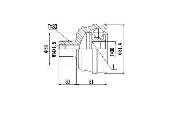 Шарнирный комплект, приводной вал DYNAMATRIX DCV803008