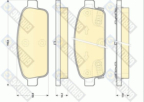 Комплект тормозных колодок, дисковый тормоз GIRLING 6118449