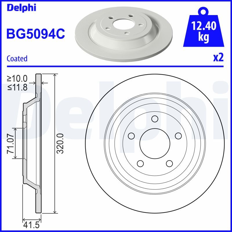 Тормозной диск DELPHI BG5094C