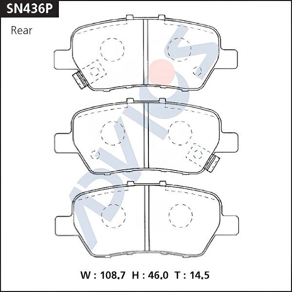 Комплект тормозных колодок, дисковый тормоз ADVICS SN436P