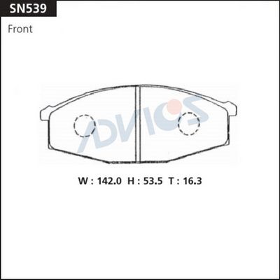 Комплект тормозных колодок, дисковый тормоз ADVICS SN539