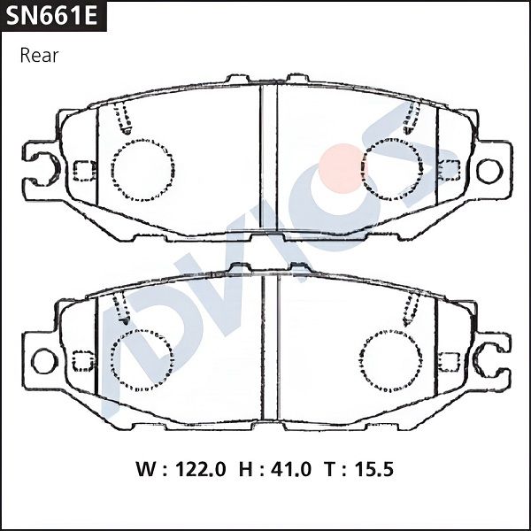 Комплект тормозных колодок, дисковый тормоз ADVICS SN661E