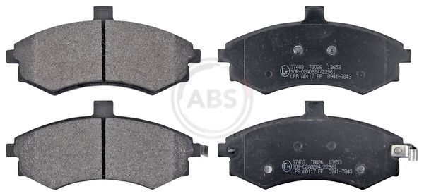 Комплект тормозных колодок, дисковый тормоз ABS 37403