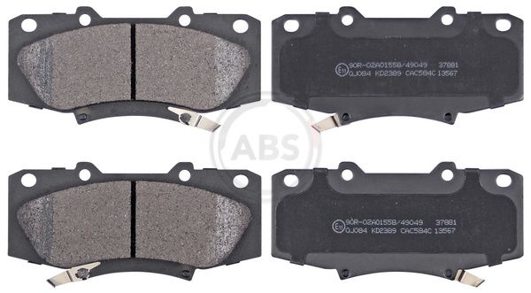 Комплект тормозных колодок, дисковый тормоз ABS 37881