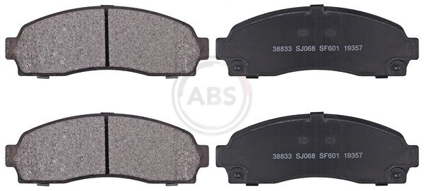 Комплект тормозных колодок, дисковый тормоз ABS 38833
