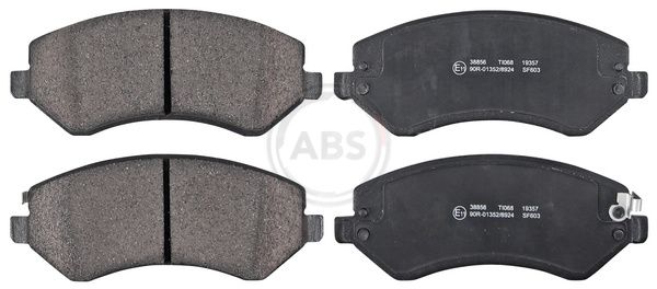 Комплект тормозных колодок, дисковый тормоз ABS 38856