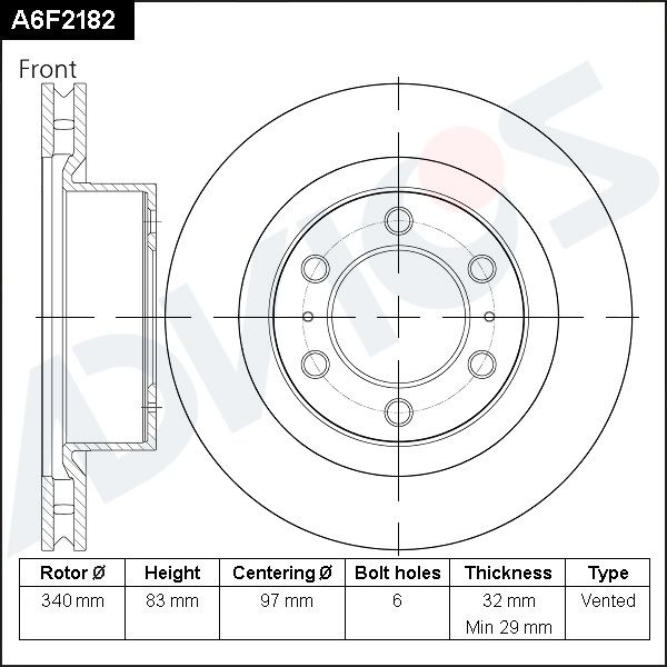 Тормозной диск ADVICS A6F2182
