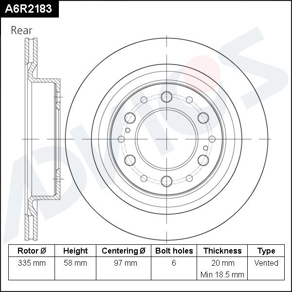 Тормозной диск ADVICS A6R2183