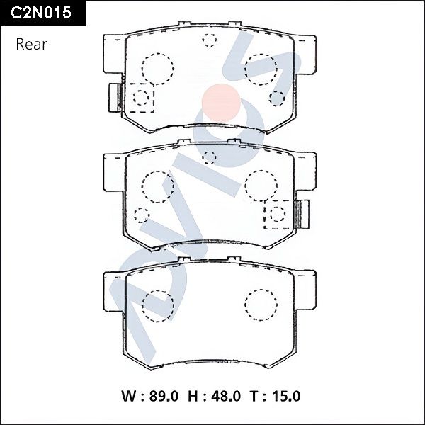 Комплект тормозных колодок, дисковый тормоз ADVICS C2N015