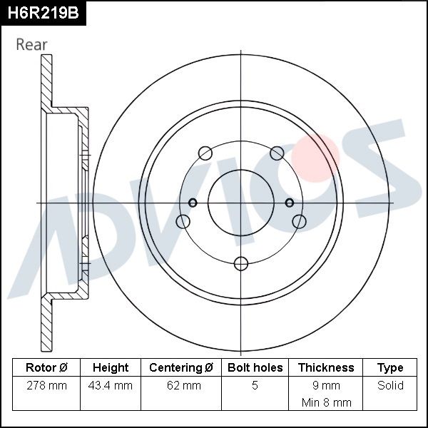 Тормозной диск ADVICS H6R219B