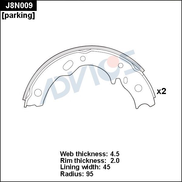 Комплект тормозных колодок ADVICS J8N009