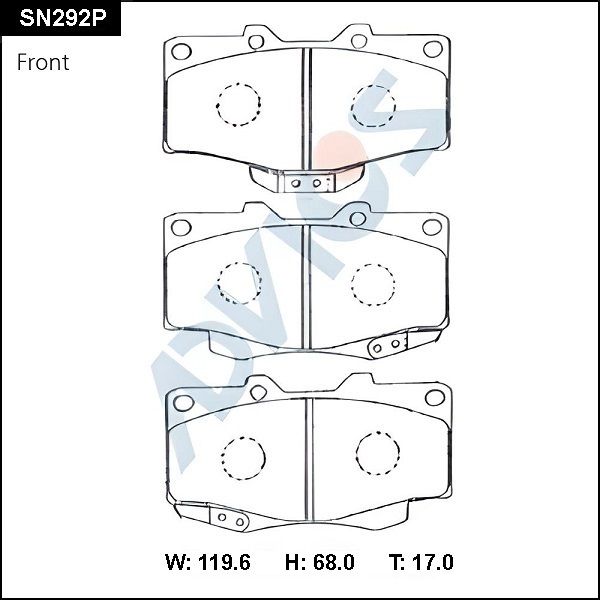 Комплект тормозных колодок, дисковый тормоз ADVICS SN292P