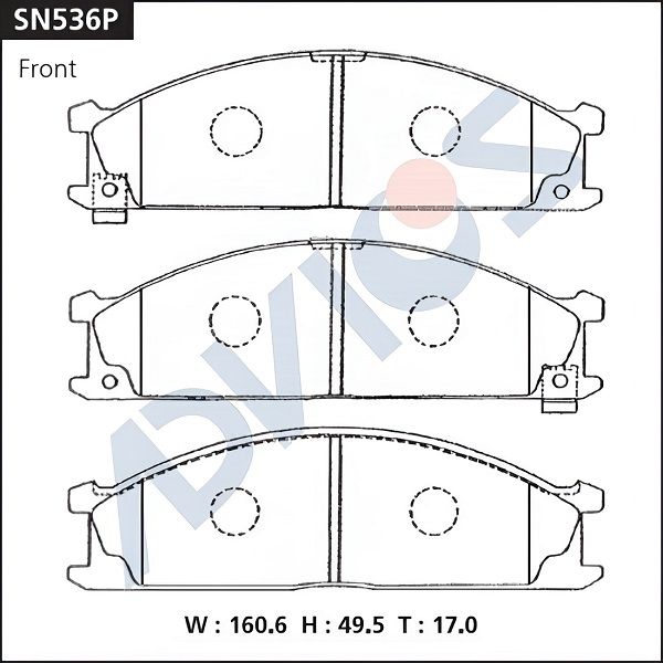 Комплект тормозных колодок, дисковый тормоз ADVICS SN536P