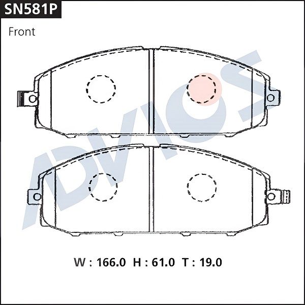 Комплект тормозных колодок, дисковый тормоз ADVICS SN581P