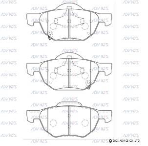 Комплект тормозных колодок, дисковый тормоз ADVICS SN987P