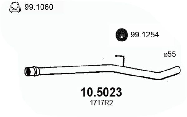 Труба выхлопного газа ASSO 105023