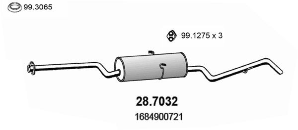 Глушитель выхлопных газов конечный ASSO 287032