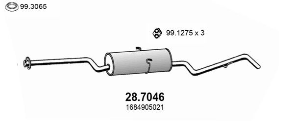 Глушитель выхлопных газов конечный ASSO 287046