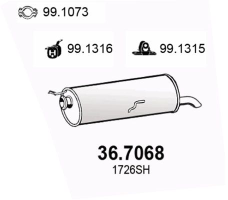 Глушитель выхлопных газов конечный ASSO 367068