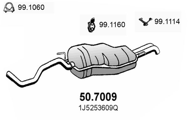 Глушитель выхлопных газов конечный ASSO 507009