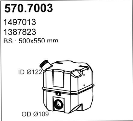 Средний / конечный глушитель ОГ ASSO 5707003