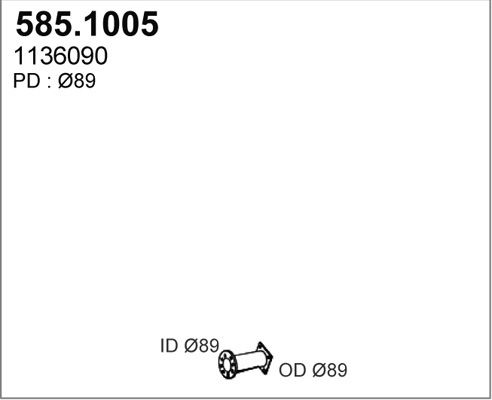 Труба выхлопного газа ASSO 5851005
