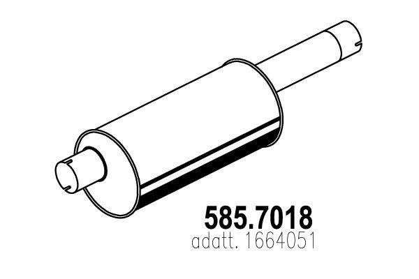 Средний / конечный глушитель ОГ ASSO 5857018