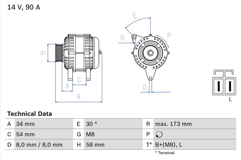 Генератор BOSCH 0986049191