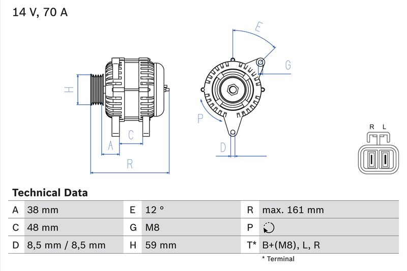Генератор BOSCH 0986049570
