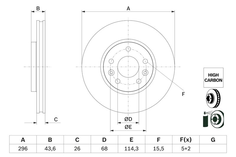 Тормозной диск BOSCH 0986479F05