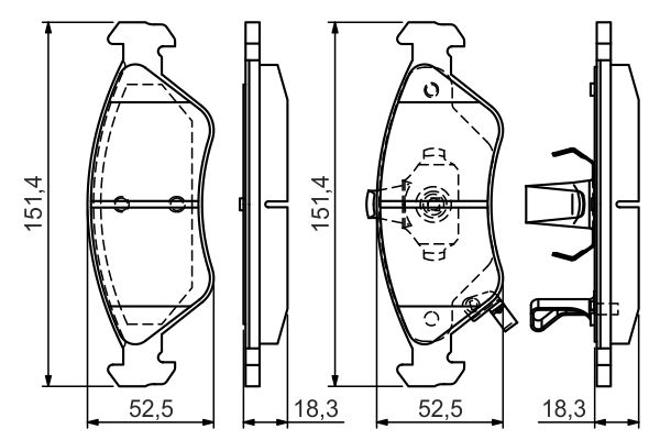 Комплект тормозных колодок, дисковый тормоз BOSCH 0986495067