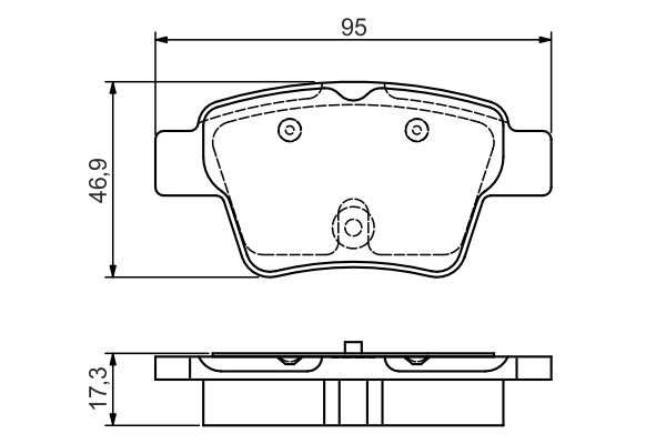 Комплект тормозных колодок, дисковый тормоз BOSCH 0986495092