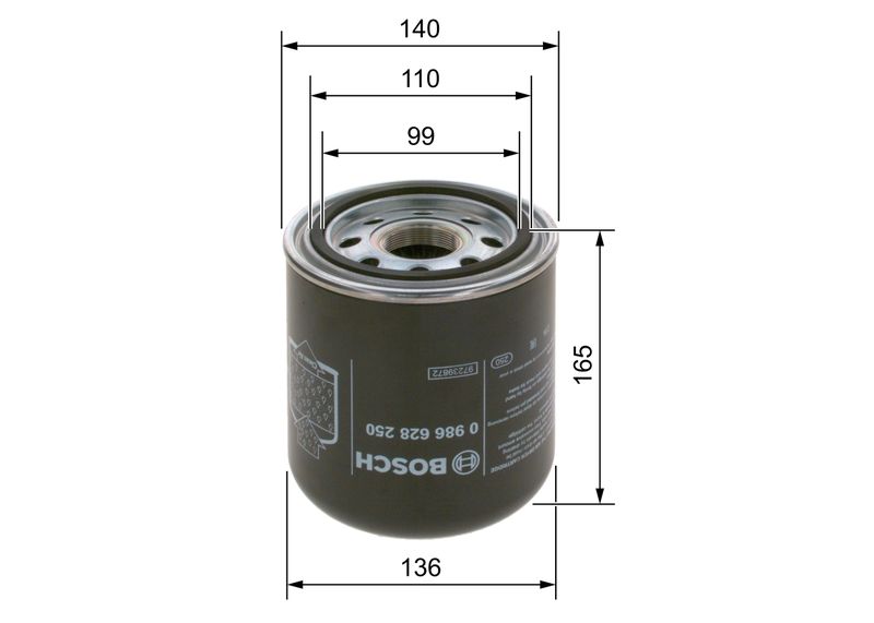 Патрон осушителя воздуха, пневматическая система BOSCH 0986628250