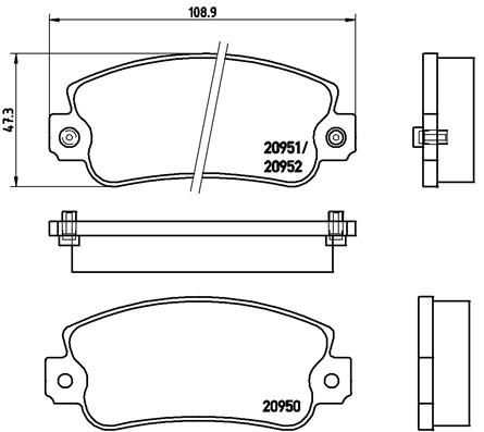 Комплект тормозных колодок, дисковый тормоз BREMBO P23013
