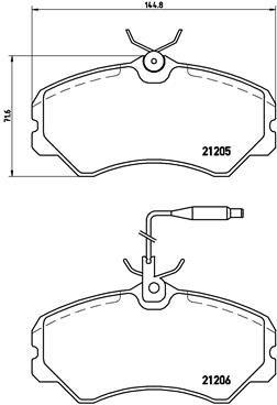 Комплект тормозных колодок, дисковый тормоз BREMBO P23023