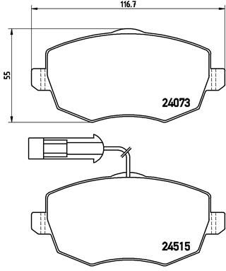 Комплект тормозных колодок, дисковый тормоз BREMBO P23128