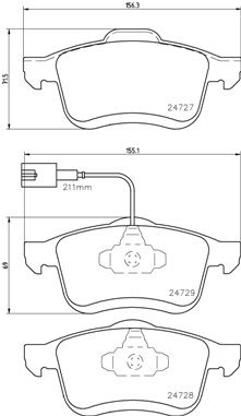 Комплект тормозных колодок, дисковый тормоз BREMBO P23130