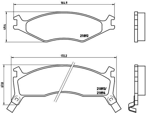 Комплект тормозных колодок, дисковый тормоз BREMBO P30006