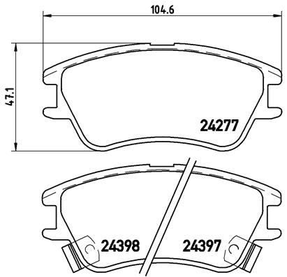 Комплект тормозных колодок, дисковый тормоз BREMBO P30027