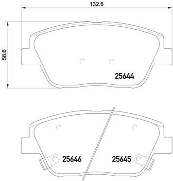 Комплект тормозных колодок, дисковый тормоз BREMBO P30066