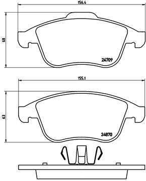 Комплект тормозных колодок, дисковый тормоз BREMBO P68045