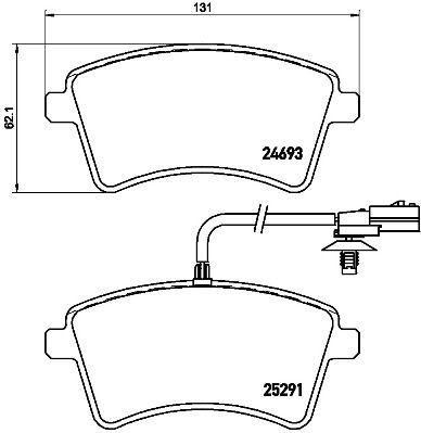 Комплект тормозных колодок, дисковый тормоз BREMBO P68058