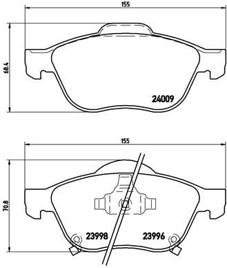 Комплект тормозных колодок, дисковый тормоз BREMBO P83043