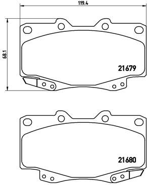 Комплект тормозных колодок, дисковый тормоз BREMBO P83069