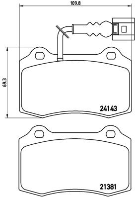Комплект тормозных колодок, дисковый тормоз BREMBO P85104