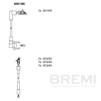 Комплект проводов зажигания BREMI 600186